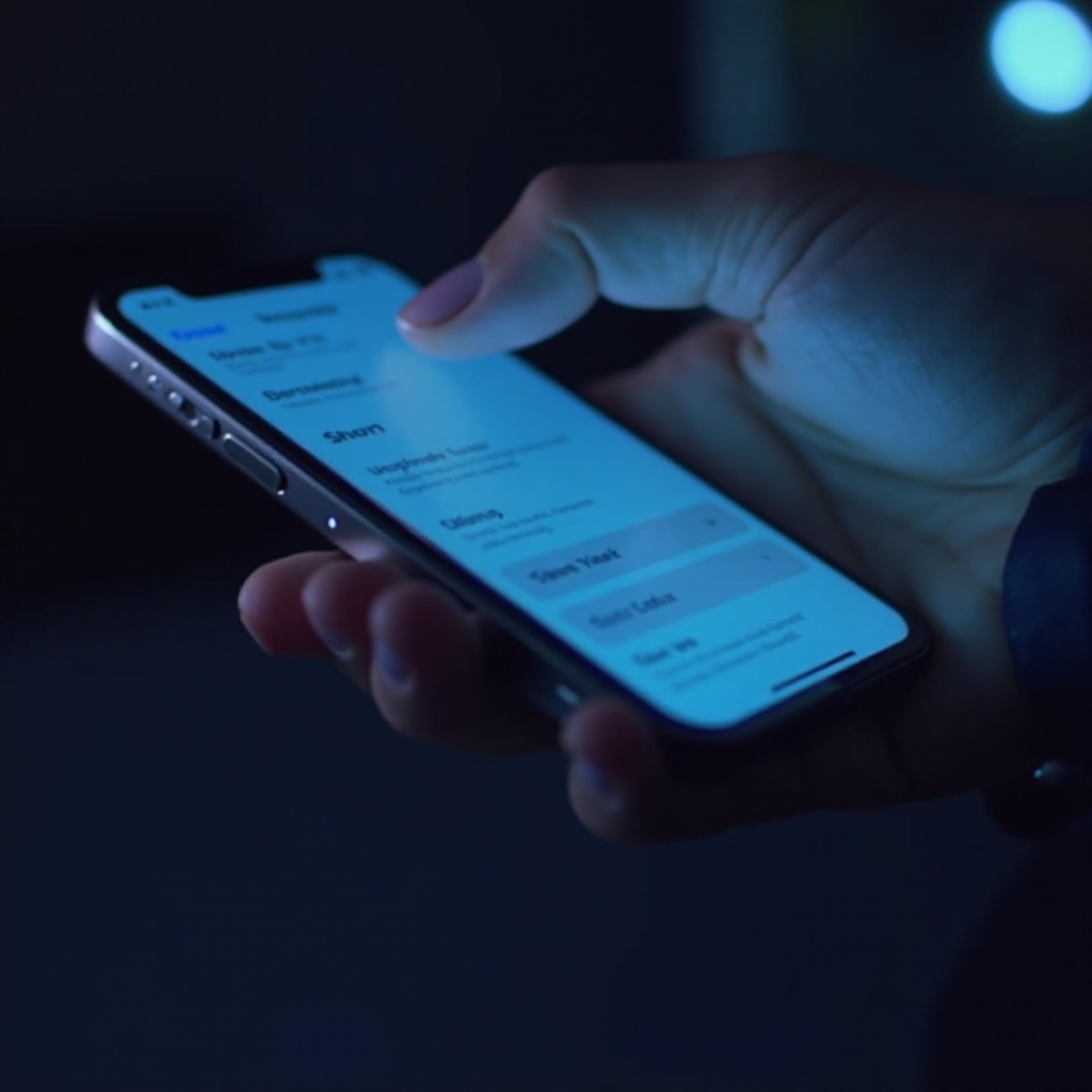 ustawienie filtra niebieskiego światła iPhone